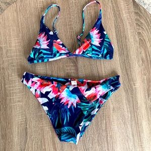 Tropical Print Two Piece Swimsuit Bikini